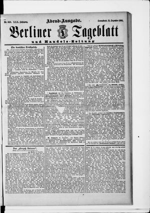 Berliner Tageblatt und Handels-Zeitung vom 21.12.1901