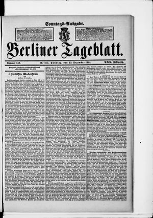 Berliner Tageblatt und Handels-Zeitung vom 22.12.1901