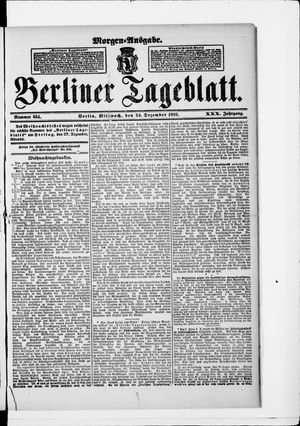 Berliner Tageblatt und Handels-Zeitung vom 25.12.1901