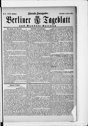 Berliner Tageblatt und Handels-Zeitung vom 04.01.1902
