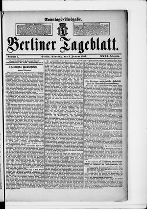 Berliner Tageblatt und Handels-Zeitung vom 05.01.1902
