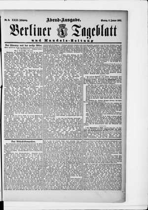Berliner Tageblatt und Handels-Zeitung vom 06.01.1902