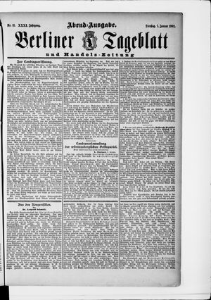 Berliner Tageblatt und Handels-Zeitung vom 07.01.1902