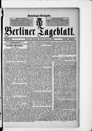 Berliner Tageblatt und Handels-Zeitung on Jan 12, 1902