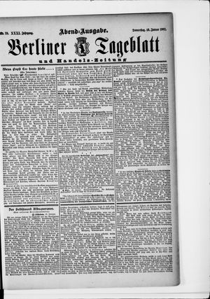 Berliner Tageblatt und Handels-Zeitung vom 16.01.1902