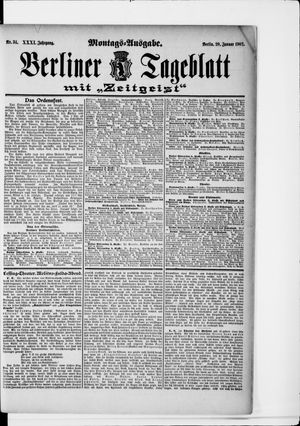 Berliner Tageblatt und Handels-Zeitung vom 20.01.1902