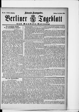 Berliner Tageblatt und Handels-Zeitung on Jan 24, 1902