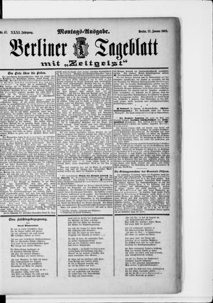Berliner Tageblatt und Handels-Zeitung vom 26.01.1902