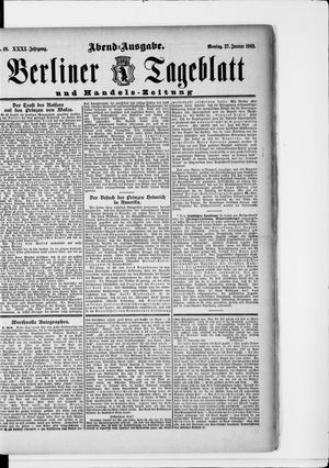 Berliner Tageblatt und Handels-Zeitung vom 27.01.1902