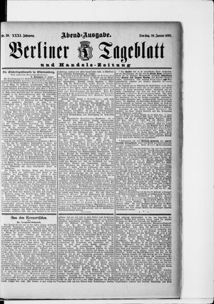 Berliner Tageblatt und Handels-Zeitung vom 28.01.1902