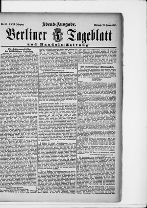 Berliner Tageblatt und Handels-Zeitung vom 29.01.1902