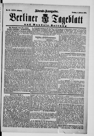 Berliner Tageblatt und Handels-Zeitung vom 04.02.1902