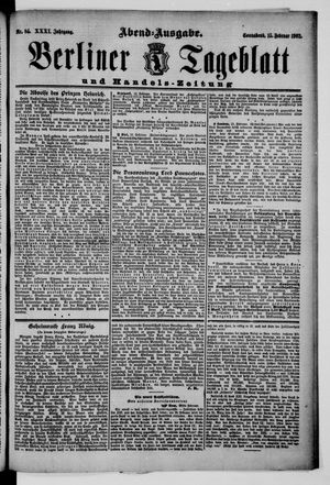 Berliner Tageblatt und Handels-Zeitung on Feb 15, 1902