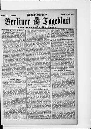 Berliner Tageblatt und Handels-Zeitung vom 11.03.1902