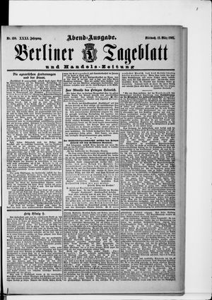 Berliner Tageblatt und Handels-Zeitung on Mar 12, 1902