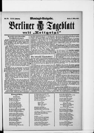 Berliner Tageblatt und Handels-Zeitung vom 17.03.1902