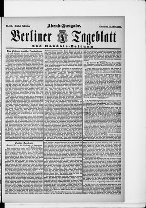 Berliner Tageblatt und Handels-Zeitung vom 22.03.1902