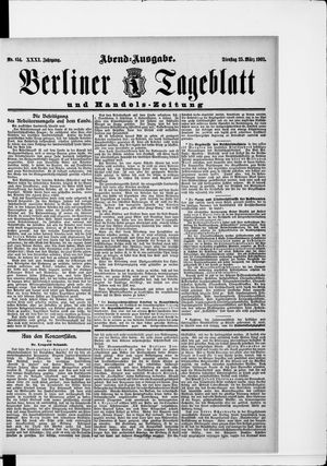 Berliner Tageblatt und Handels-Zeitung on Mar 25, 1902