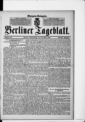 Berliner Tageblatt und Handels-Zeitung vom 27.03.1902