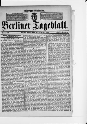 Berliner Tageblatt und Handels-Zeitung vom 10.04.1902