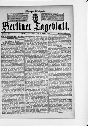 Berliner Tageblatt und Handels-Zeitung vom 19.04.1902