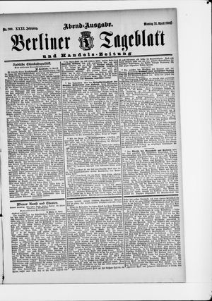 Berliner Tageblatt und Handels-Zeitung vom 21.04.1902