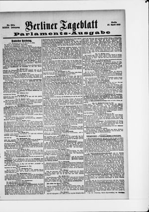 Berliner Tageblatt und Handels-Zeitung vom 27.04.1902