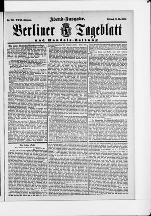 Berliner Tageblatt und Handels-Zeitung vom 21.05.1902