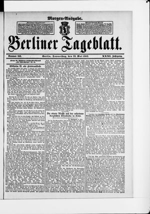 Berliner Tageblatt und Handels-Zeitung vom 22.05.1902