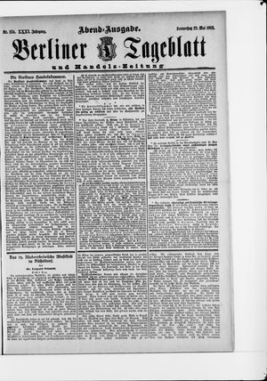 Berliner Tageblatt und Handels-Zeitung vom 22.05.1902