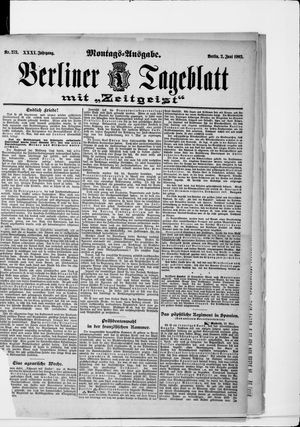 Berliner Tageblatt und Handels-Zeitung vom 02.06.1902