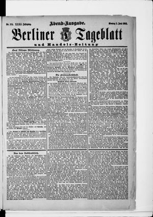 Berliner Tageblatt und Handels-Zeitung on Jun 2, 1902