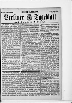 Berliner Tageblatt und Handels-Zeitung on Jun 3, 1902