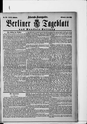 Berliner Tageblatt und Handels-Zeitung vom 04.06.1902