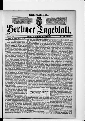 Berliner Tageblatt und Handels-Zeitung on Jun 13, 1902