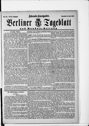 Berliner Tageblatt und Handels-Zeitung on Jun 14, 1902