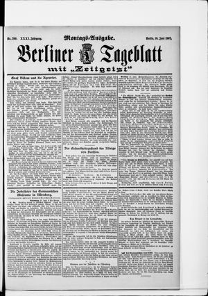 Berliner Tageblatt und Handels-Zeitung vom 16.06.1902