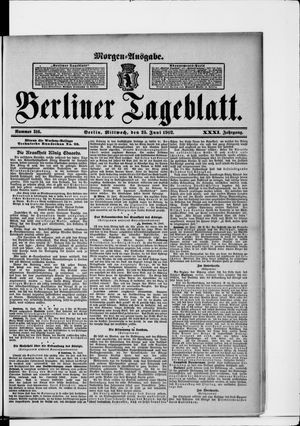 Berliner Tageblatt und Handels-Zeitung on Jun 25, 1902