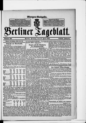 Berliner Tageblatt und Handels-Zeitung vom 27.06.1902