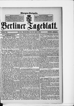Berliner Tageblatt und Handels-Zeitung on Jul 10, 1902