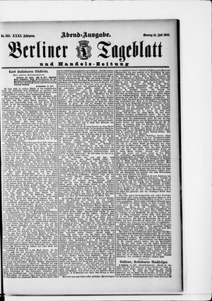Berliner Tageblatt und Handels-Zeitung vom 14.07.1902