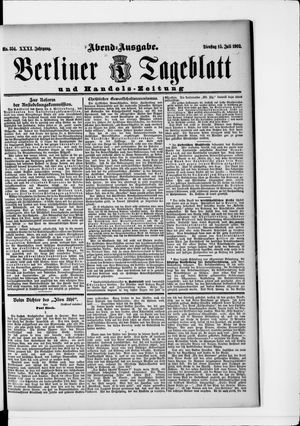 Berliner Tageblatt und Handels-Zeitung vom 15.07.1902