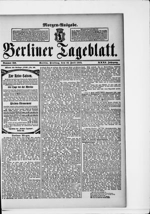 Berliner Tageblatt und Handels-Zeitung on Jul 18, 1902