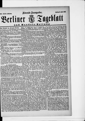 Berliner Tageblatt und Handels-Zeitung on Jul 18, 1902