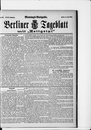 Berliner Tageblatt und Handels-Zeitung vom 21.07.1902