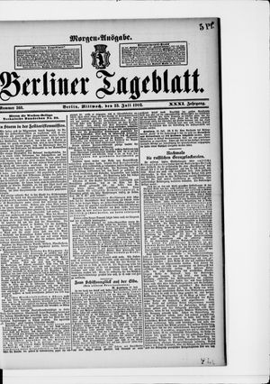 Berliner Tageblatt und Handels-Zeitung vom 23.07.1902
