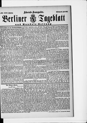 Berliner Tageblatt und Handels-Zeitung vom 23.07.1902