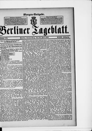 Berliner Tageblatt und Handels-Zeitung vom 24.07.1902