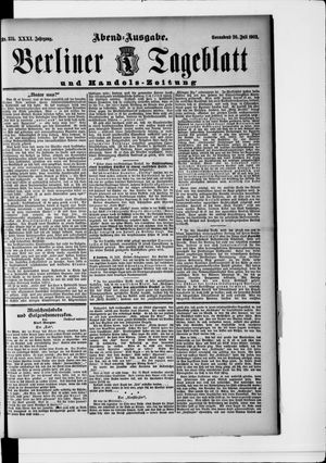 Berliner Tageblatt und Handels-Zeitung vom 26.07.1902
