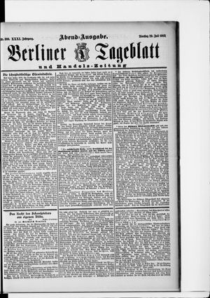 Berliner Tageblatt und Handels-Zeitung vom 29.07.1902